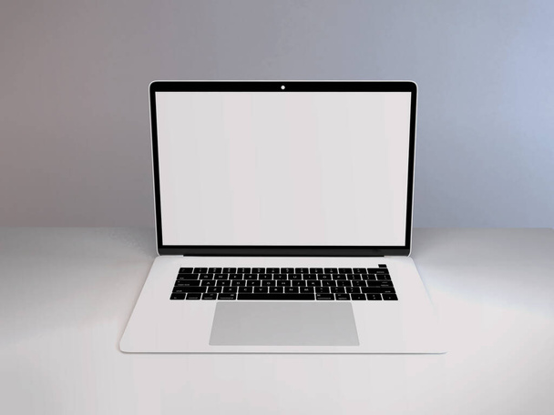 Realistic Laptop Mockup Template Scene - Photo, Image