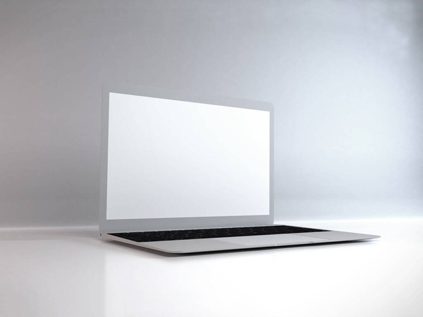 Realistic Laptop Mockup Template Scene - Фото, изображение