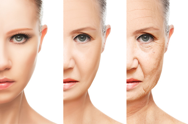 concepto de envejecimiento y cuidado de la piel aislado
 - Foto, imagen