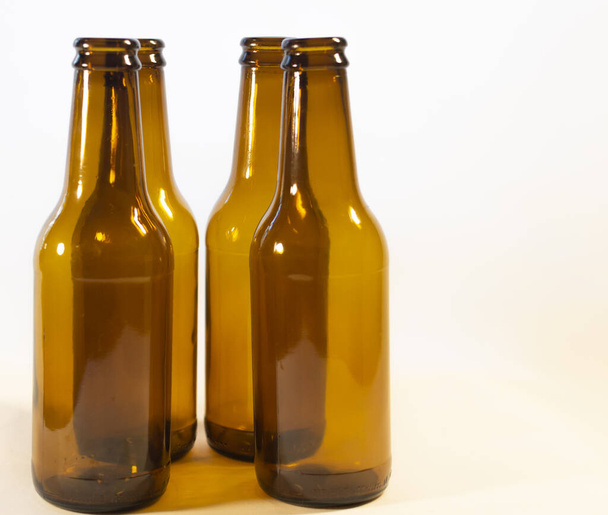 Beer bottles on white background - Photo, image