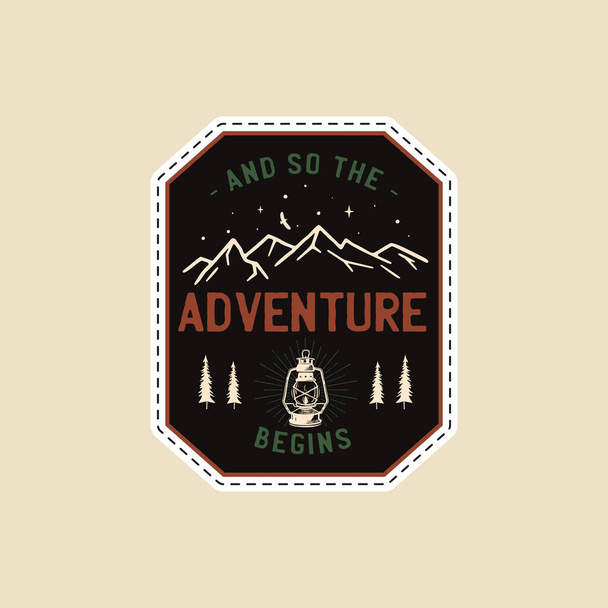 Vintage Camp Patches Logos, Mountain Badges Set. Hand Drawn Stickers  Designs Bundle. Travel Expedition, Nature Labels. Outdoor Hiking Emblems.  Logotypes Collection. Stock Vector Isolated On White Stock Photo, Picture  and Royalty Free