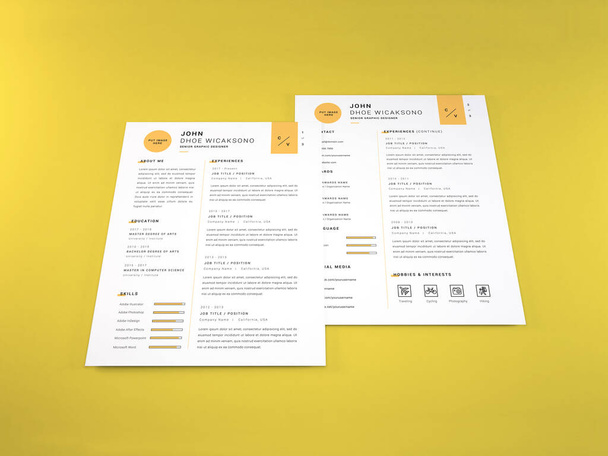 Realistic Letter Sized Curriculum Vitae Paper Mockup Template - Photo, Image