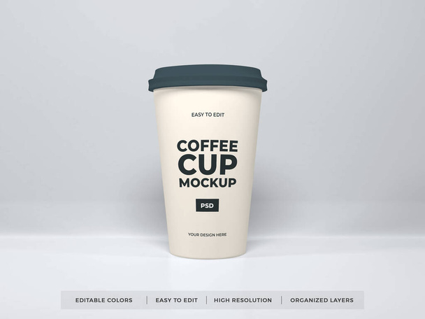 Realisztikus Paper Coffee Cup Mockup Sablon - Fotó, kép