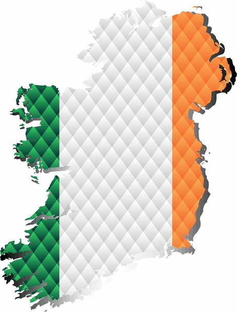 Mapa mosaico de Irlanda - Ilustración, Mapa tridimensional de Irlanda - Vector, imagen