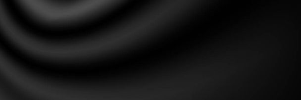 Schwarzer Luxus-Stoff Hintergrund mit Kopierraum. Abstrakte Illustration. Luxuriöser schwarzer Hintergrund. Abstrakte dunkle Hintergrundillustration mit geometrischen grafischen Elementen - Vektor, Bild