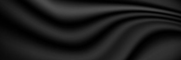 Μαύρο πολυτελές ύφασμα φόντο με αντίγραφο χώρου. Αφηρημένη απεικόνιση. Πολυτελές φόντο μαύρη γραμμή. Αφηρημένη σκοτεινή απεικόνιση φόντου με γεωμετρικά γραφικά στοιχεία - Διάνυσμα, εικόνα