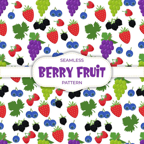 berry Summer tropical fruits seamless pattern background Vector - Vector, Image