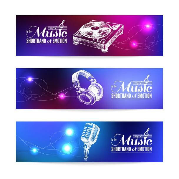 Set of music banners. - Vector, Image