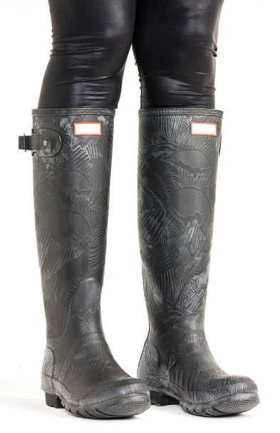 ladies modern black-gray patterned boots - Photo, Image