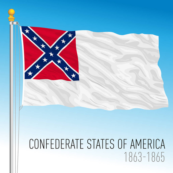 Etelävaltioiden historiallinen lippu, 1863-1865, Yhdysvallat, vektorikuvitus - Vektori, kuva