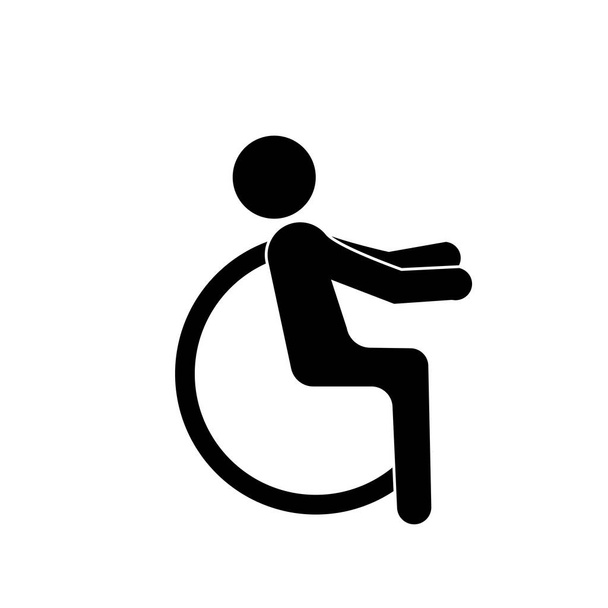 Silla de ruedas icono de discapacidad símbolo de tocador - Foto, Imagen