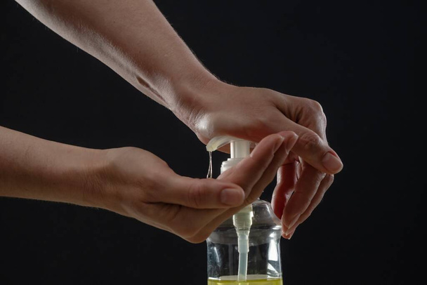 Handdesinfecterende hygiëne schone zeep. hygiënische reinheid - Foto, afbeelding