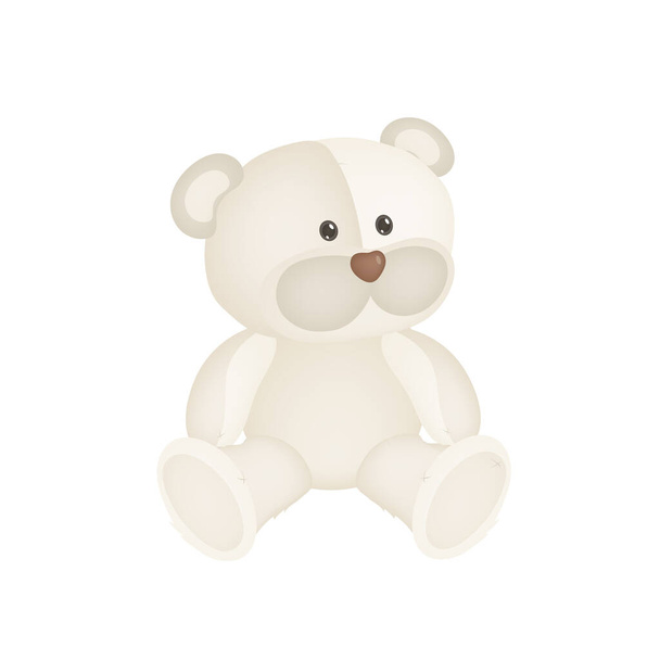 Nettes sitzendes Baby Bär Cartoon-Figur. Vektor-Illustration isoliert auf weißem Hintergrund. - Vektor, Bild