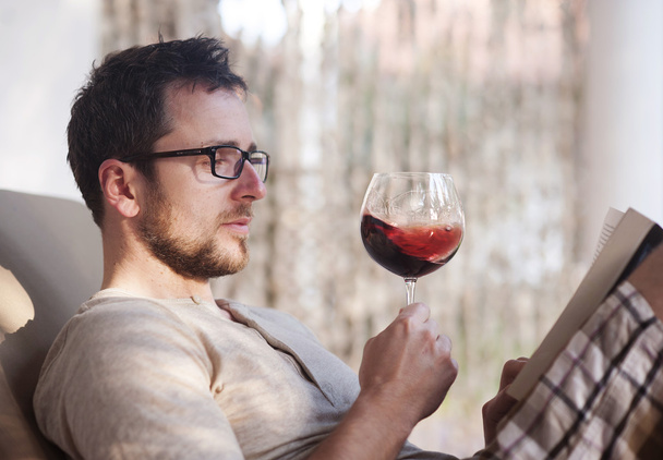Man drinking wine - Fotoğraf, Görsel