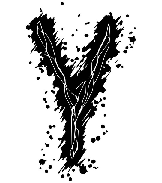 Sloppy grunge letter isolated on white background. - Vector, Image