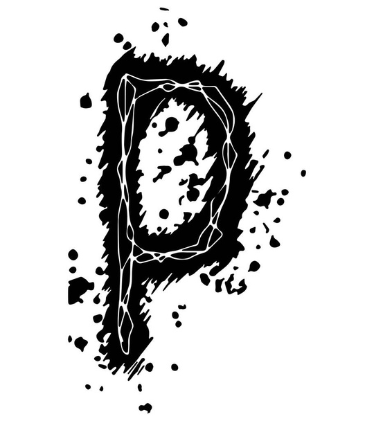 Sloppy grunge letter isolated on white background. - Vector, Image