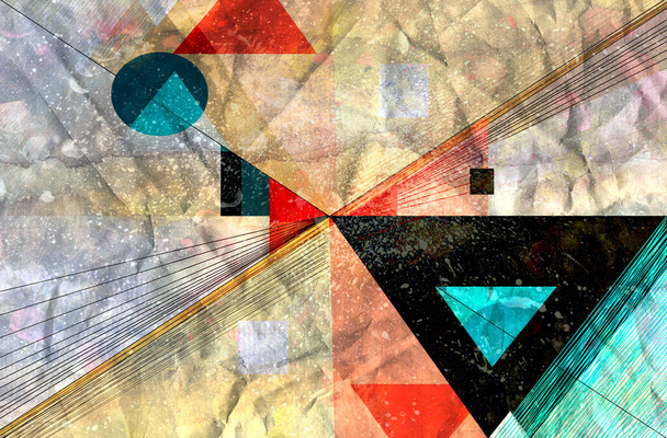 Abstract retro raster color background with geometric objects - Foto, immagini