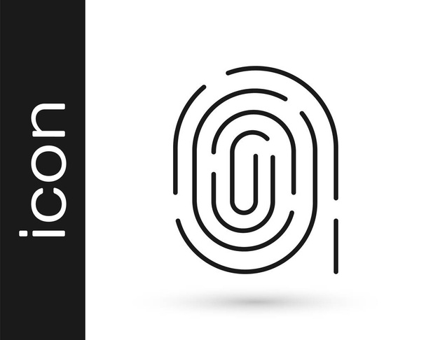 Icono de huella dactilar negra aislado sobre fondo blanco. Icono de aplicación ID. Signo de identificación. Touch id. Vector. - Vector, imagen