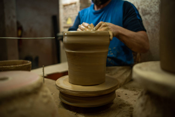Traditional company of pottery, clay, earth, machinery - Zdjęcie, obraz