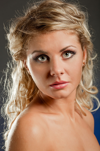 Closeup blonde woiman face - Zdjęcie, obraz