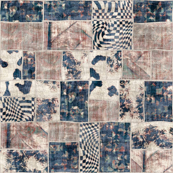 Bezešvé patchwork koláž mix quilt vzor tisk - Fotografie, Obrázek