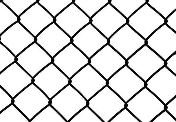 Silhouette of wired fence isolated on white, vector - Vector, Image