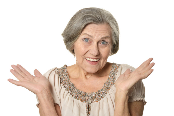 Emotional elderly woman - Fotoğraf, Görsel