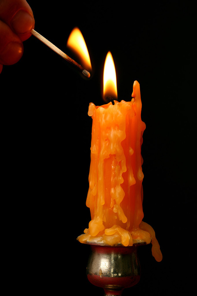 kynttilä pimeässä - Valokuva, kuva
