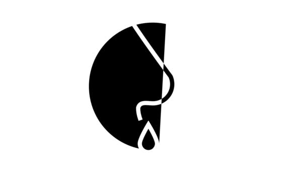 nariz corriendo glifo icono de animación - Metraje, vídeo