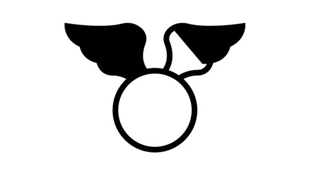 mince s ikonou křídla animace - Záběry, video
