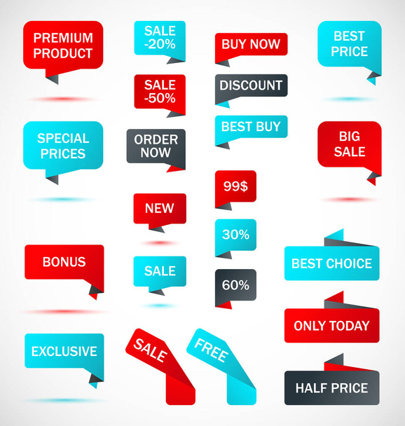 Vector stickers, price tag, banner, label. Coupon sale, offers and promotions vector template. - Vettoriali, immagini