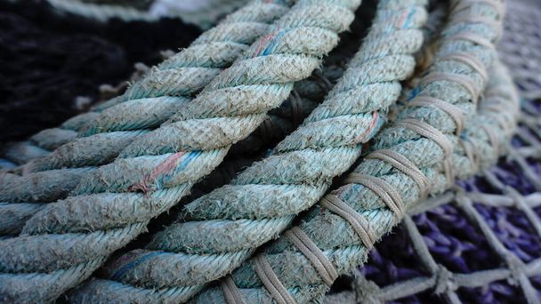 braided rustic rope close up - Photo, Image