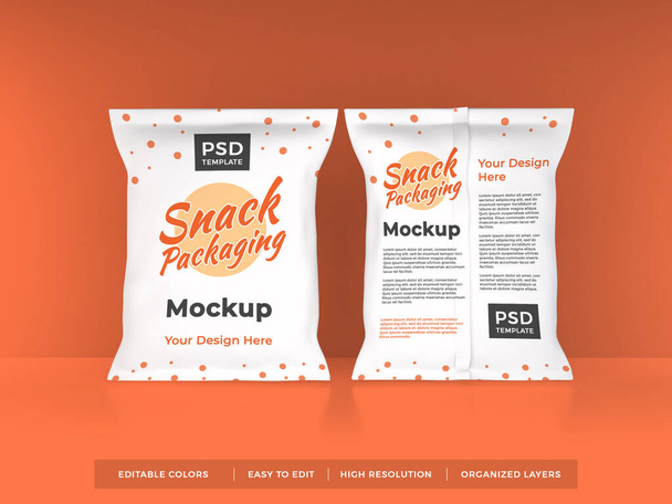 Snack Packaging 3D Ilustración Escena burlona sobre fondo aislado - Foto, Imagen
