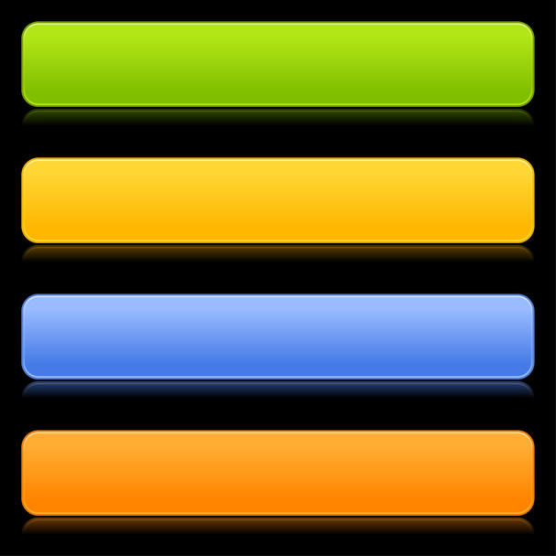 Colorful web buttons with reflection - Vector, Image