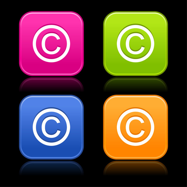Webová tlačítka s autorské právo - Vektor, obrázek