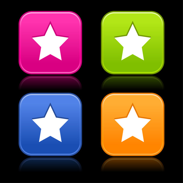 Buttons with star on black - Vector, afbeelding