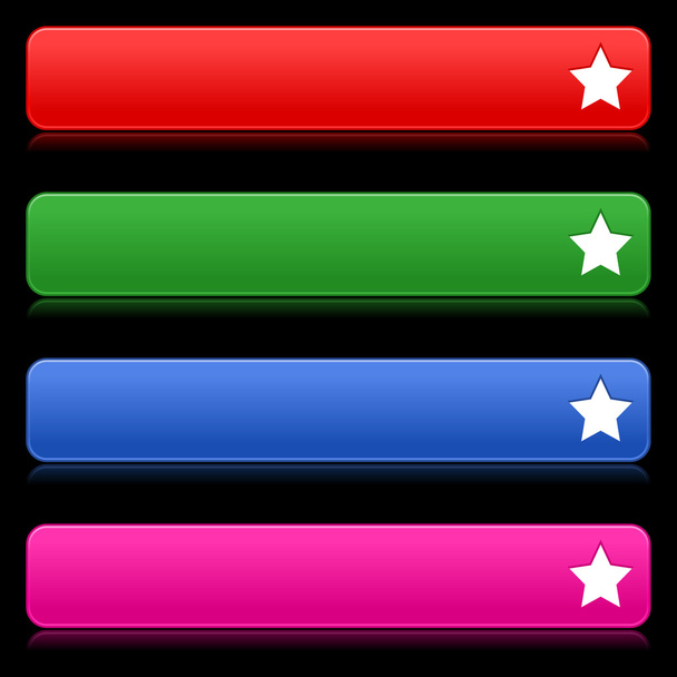 Красочные веб-кнопки со знаком звезды
 - Вектор,изображение