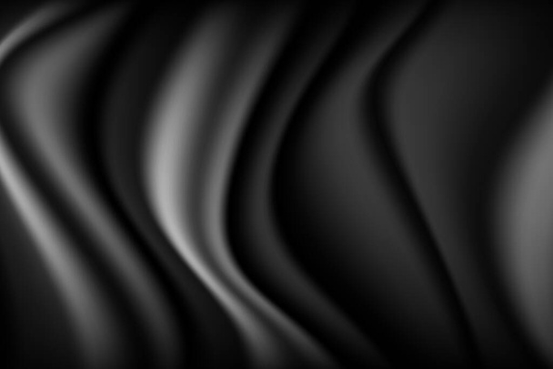 Fundo abstrato com pano de seda de cetim preto textura lisa.Vector Illustration.Eps10 - Vetor, Imagem