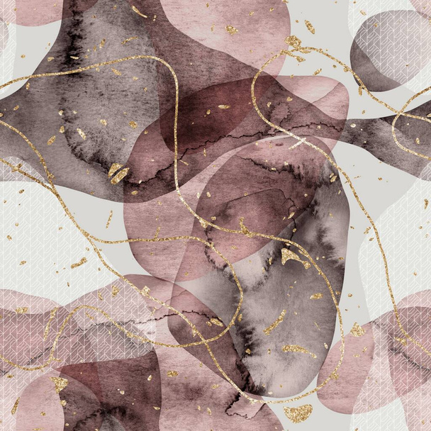 Бесшовные минималистские абстрактные краски и золотые пятна - Фото, изображение