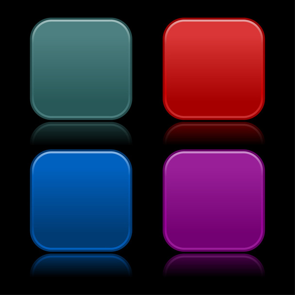 Colored rounded squares buttons - Vettoriali, immagini