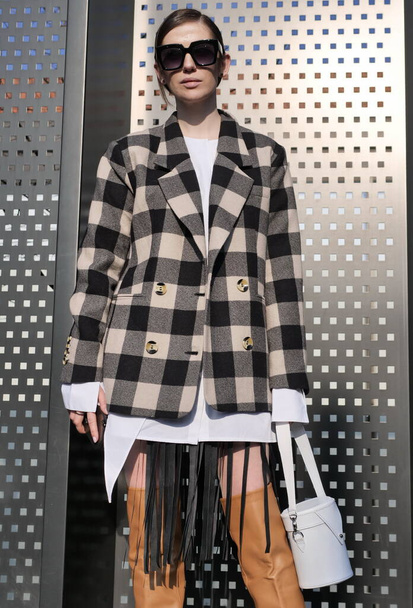 Fashion blogger street style outfit before Gucci fashion show during Milan fashion week 2020 - 写真・画像