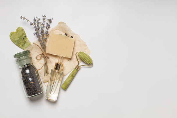 Eco-friendly care with natural cosmetics - Foto, afbeelding