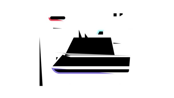 Schiffsmodellierung Farb-Icon-Animation - Filmmaterial, Video
