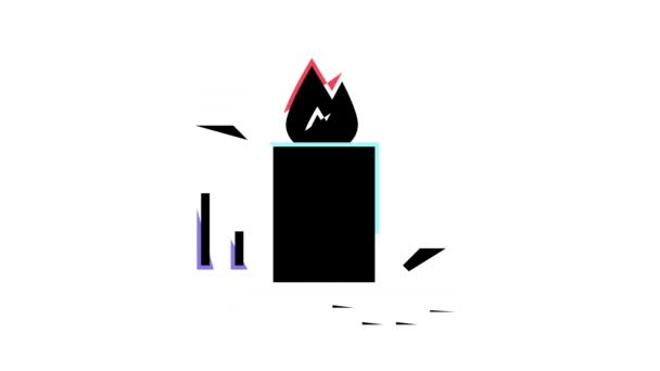 wolkenkrabber vuur test kleur pictogram animatie - Video
