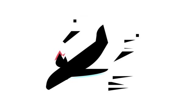 vliegtuig brand test kleur pictogram animatie - Video