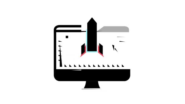 rocket modeling programa de computadora color icono animación - Imágenes, Vídeo
