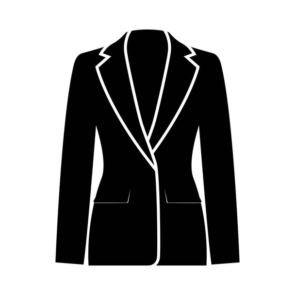 Business Woman Suit Icon. Black Glyph Design. Vector Illustration. - Διάνυσμα, εικόνα