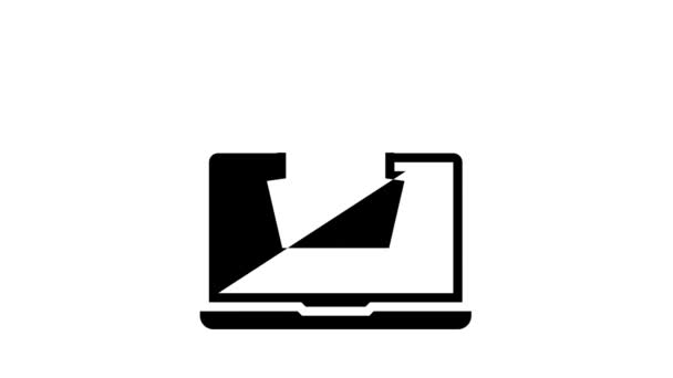animação de ícone de glifo de programa de computador de modelagem de navio - Filmagem, Vídeo