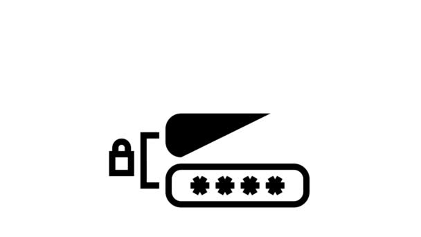 mislukte wachtwoord lijn pictogram animatie - Video