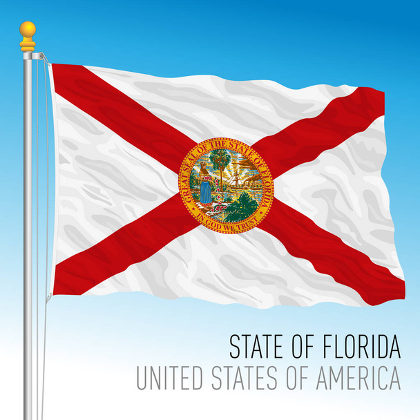 Flagge des Bundesstaates Florida, Vereinigte Staaten, Vektorillustration - Vektor, Bild